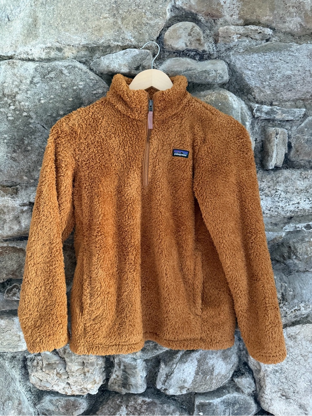 Patagonia Kids Brown Plush 1/4-Zip Fleece Pullover
